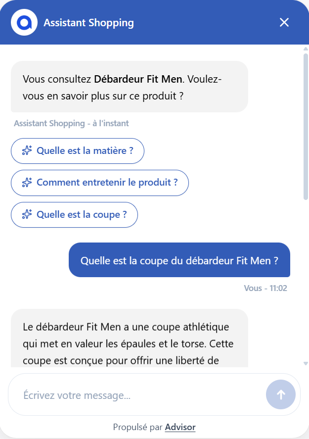 Chatbot Advisor fluide et pertinent